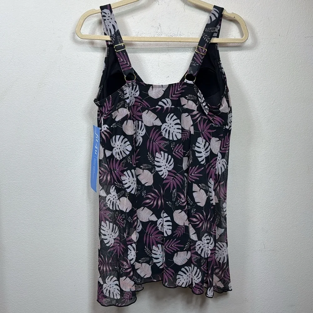 (L1) Fit 4 U Mesh Swimsuit Floral Print Loose Dress Black Jumpsuit, Diff/Sizes - Picture 4 of 11